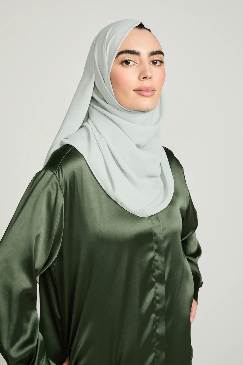 Soft Luxury Georgette Hijab - Frosted Mint - Image 6