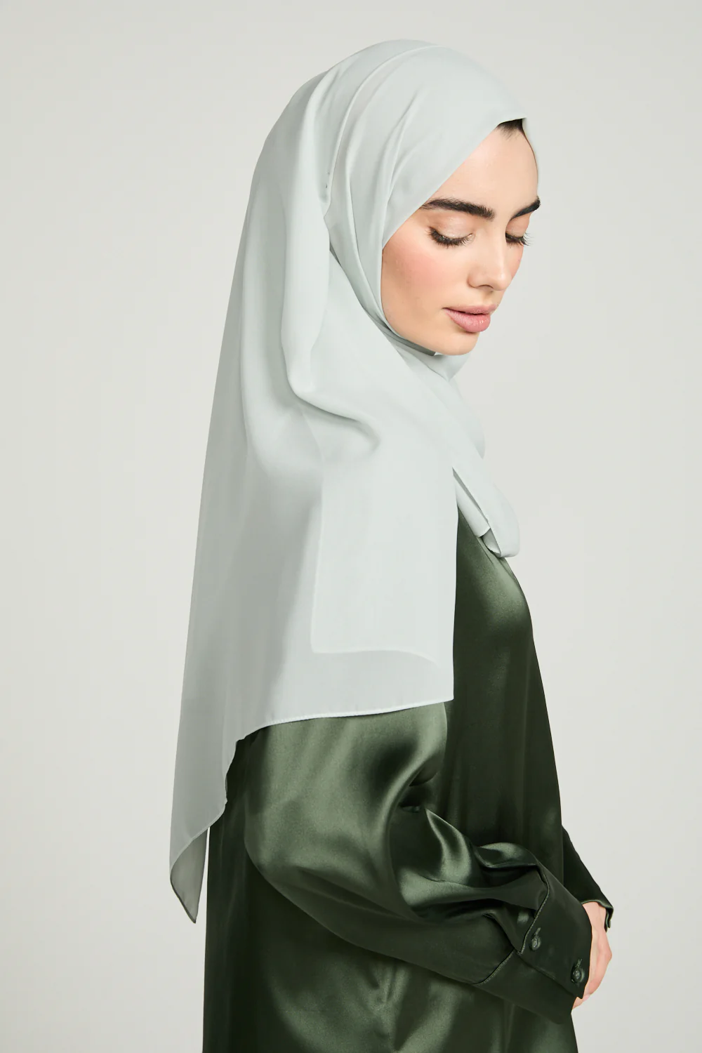 Soft Luxury Georgette Hijab - Frosted Mint - Image 8
