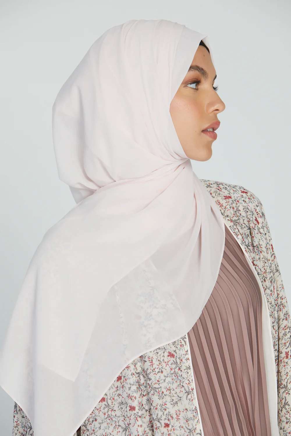 Soft Luxury Georgette Hijab - Light Blush - Image 4