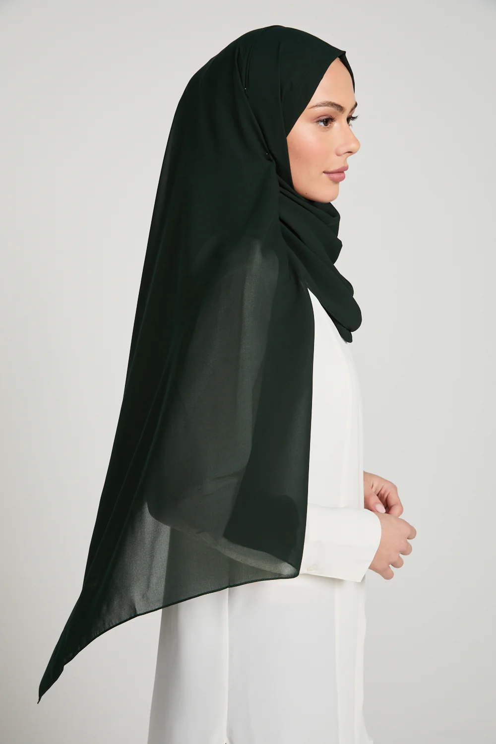 Soft Luxury Georgette Hijab - Midnight Forest