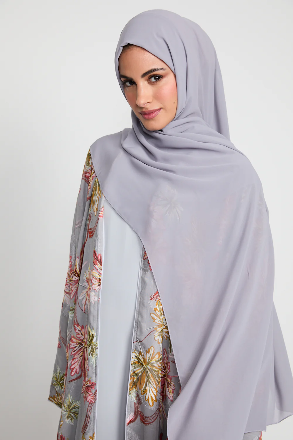 Soft Luxury Georgette Hijab - Misty Grey