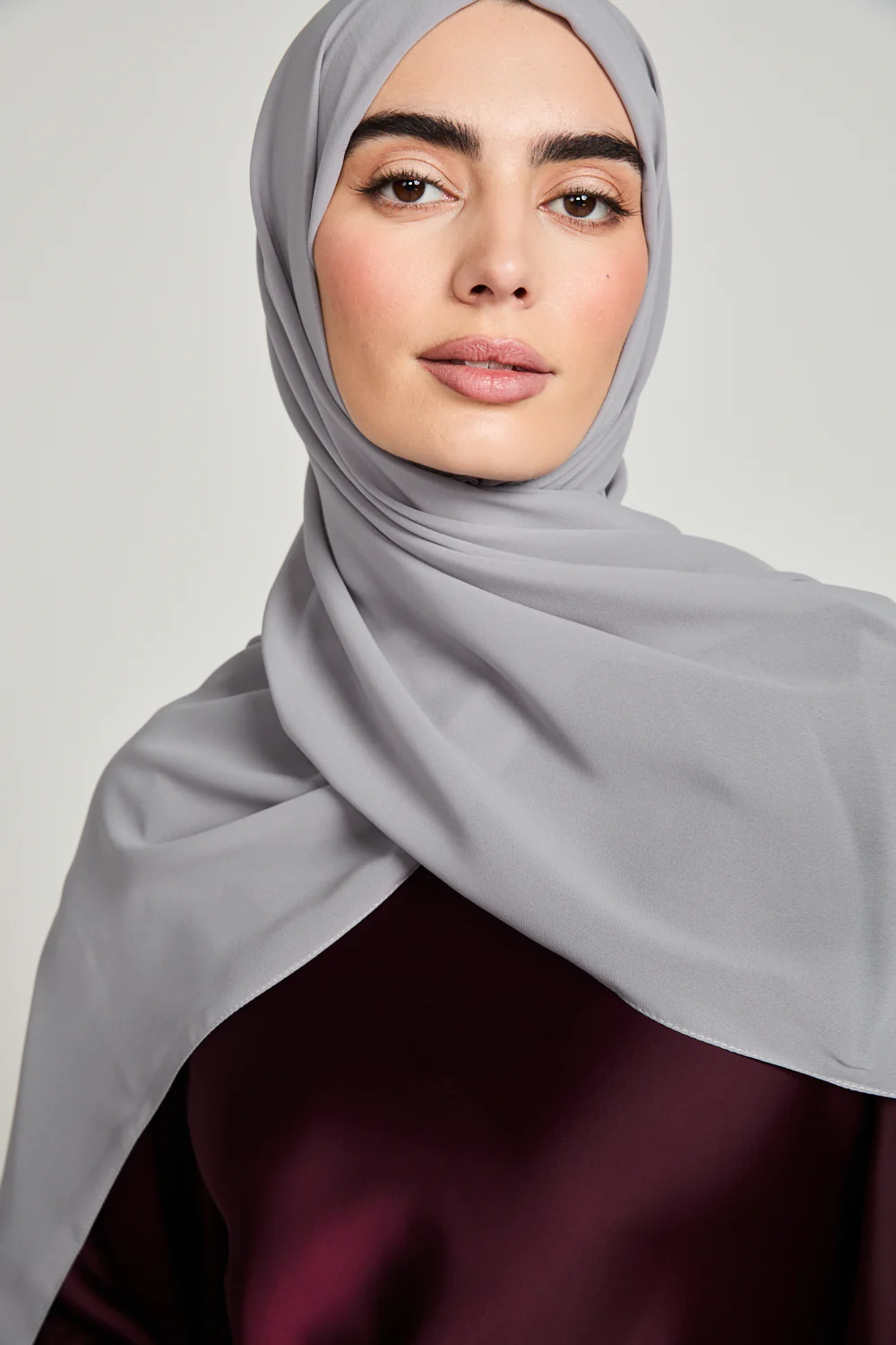 Soft Luxury Georgette Hijab - Misty Grey - Image 8