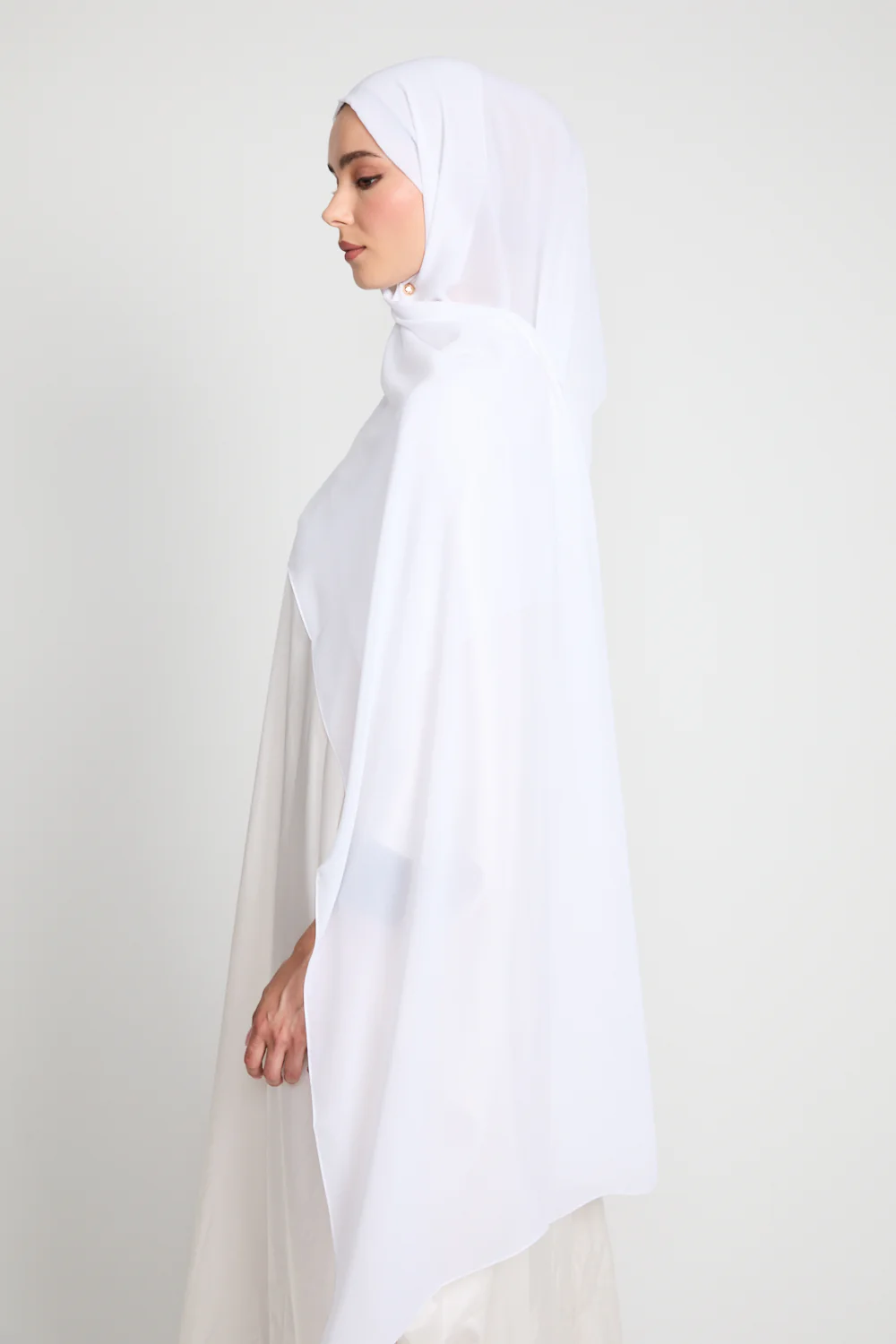Soft Luxury Georgette Hijab - Off White - Image 4