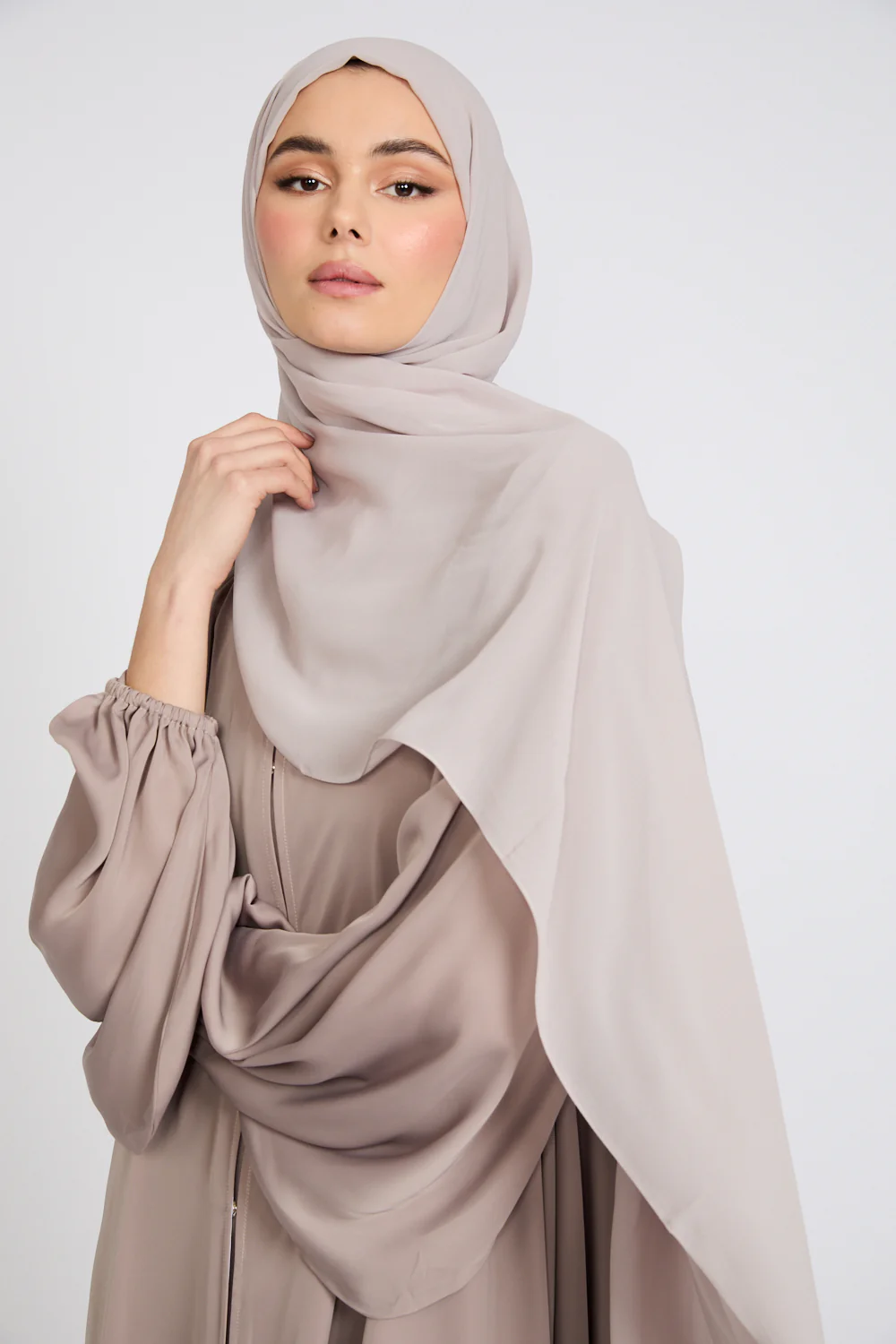 Soft Luxury Georgette Hijab - Rosey Beige