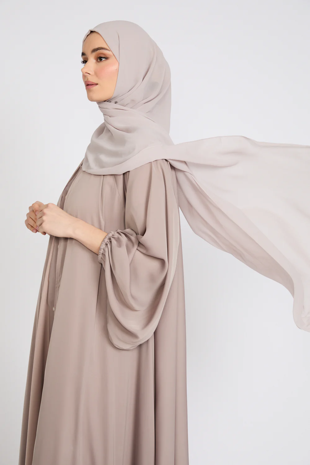 Soft Luxury Georgette Hijab - Rosey Beige - Image 2