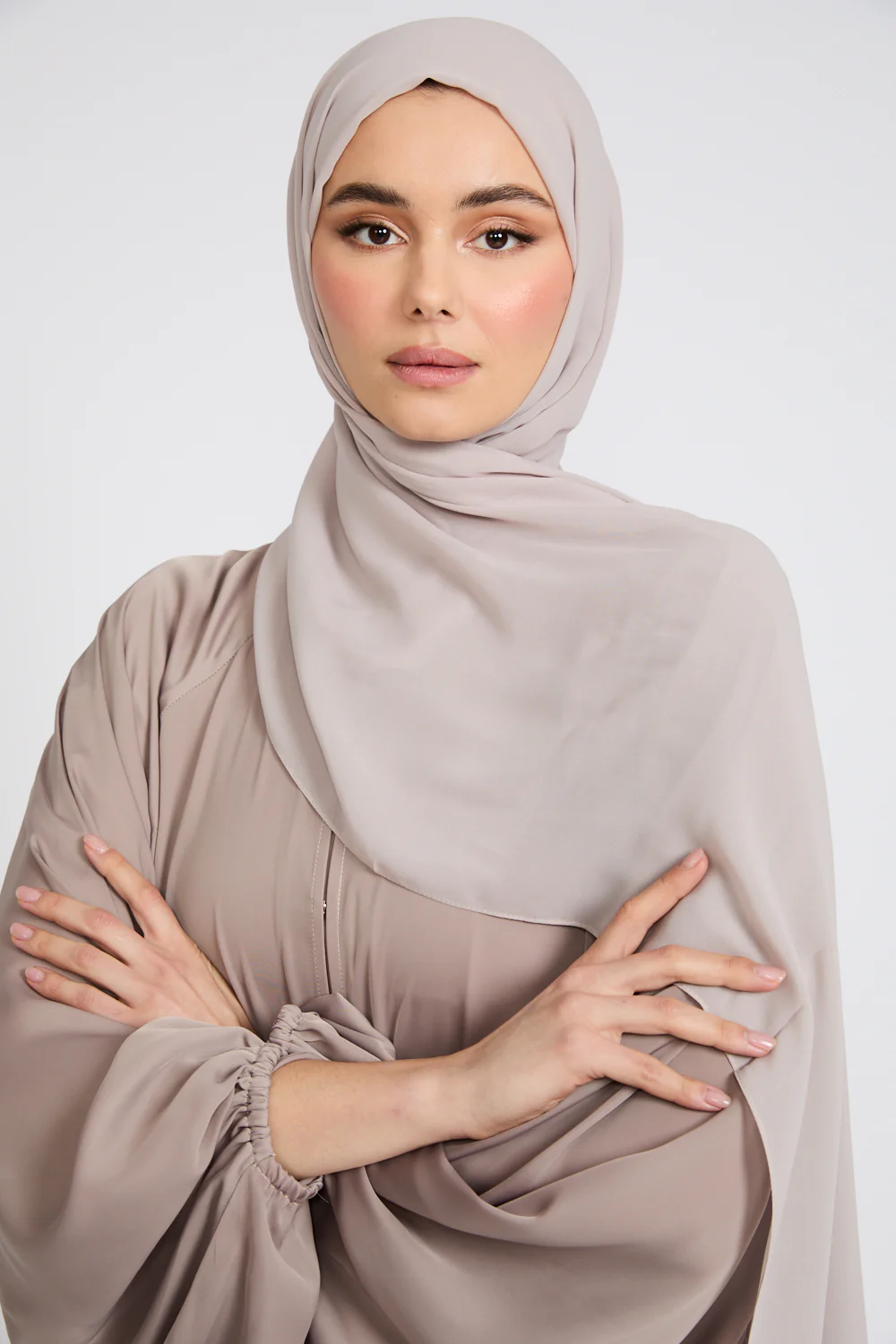 Soft Luxury Georgette Hijab - Rosey Beige - Image 4