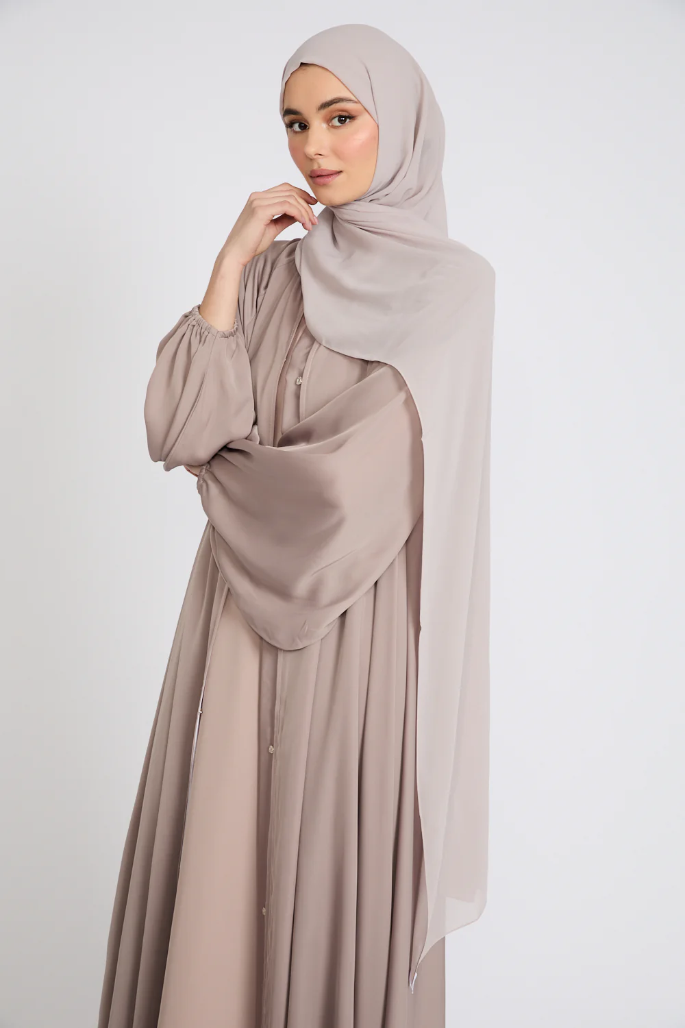 Soft Luxury Georgette Hijab - Rosey Beige - Image 5