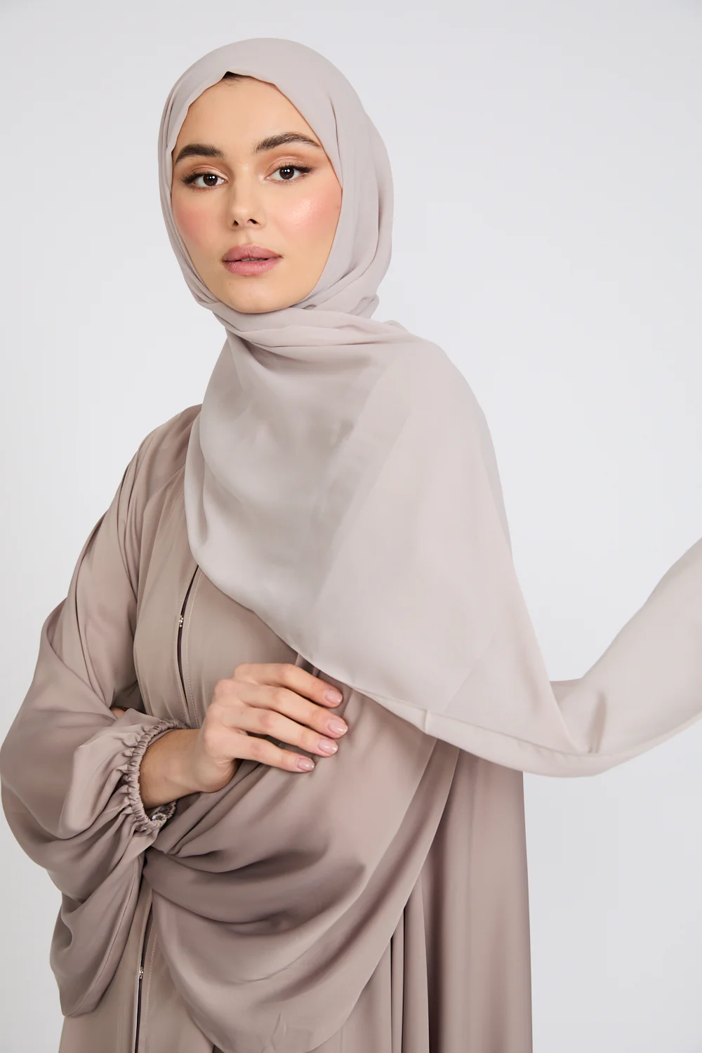 Soft Luxury Georgette Hijab - Rosey Beige - Image 7