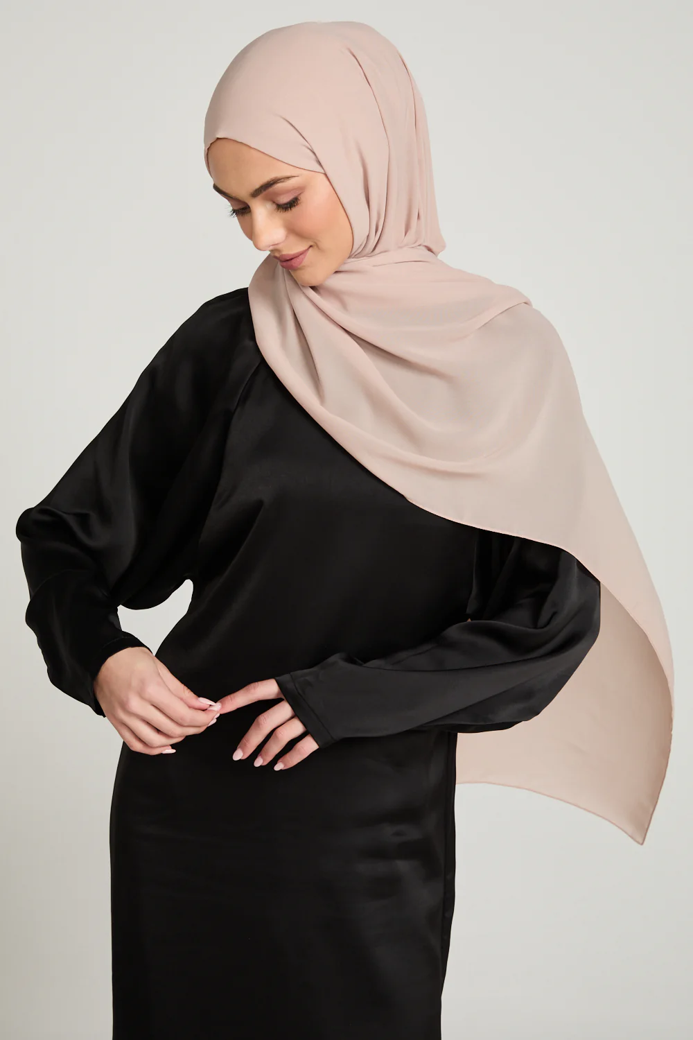 Soft Luxury Georgette Hijab - Sunset Beige - Image 3