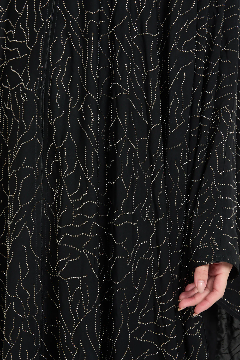 Noir Stardust Embellished Open Farasha – Luxe Edition - Image 5