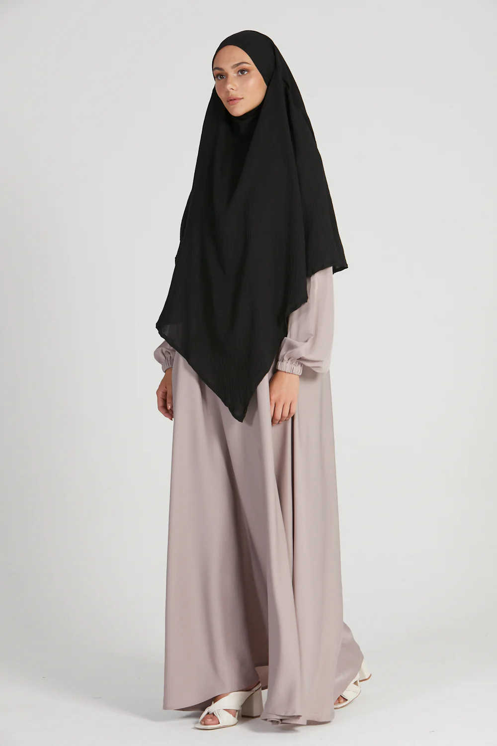 Two Layer Khimar - Black - Image 5