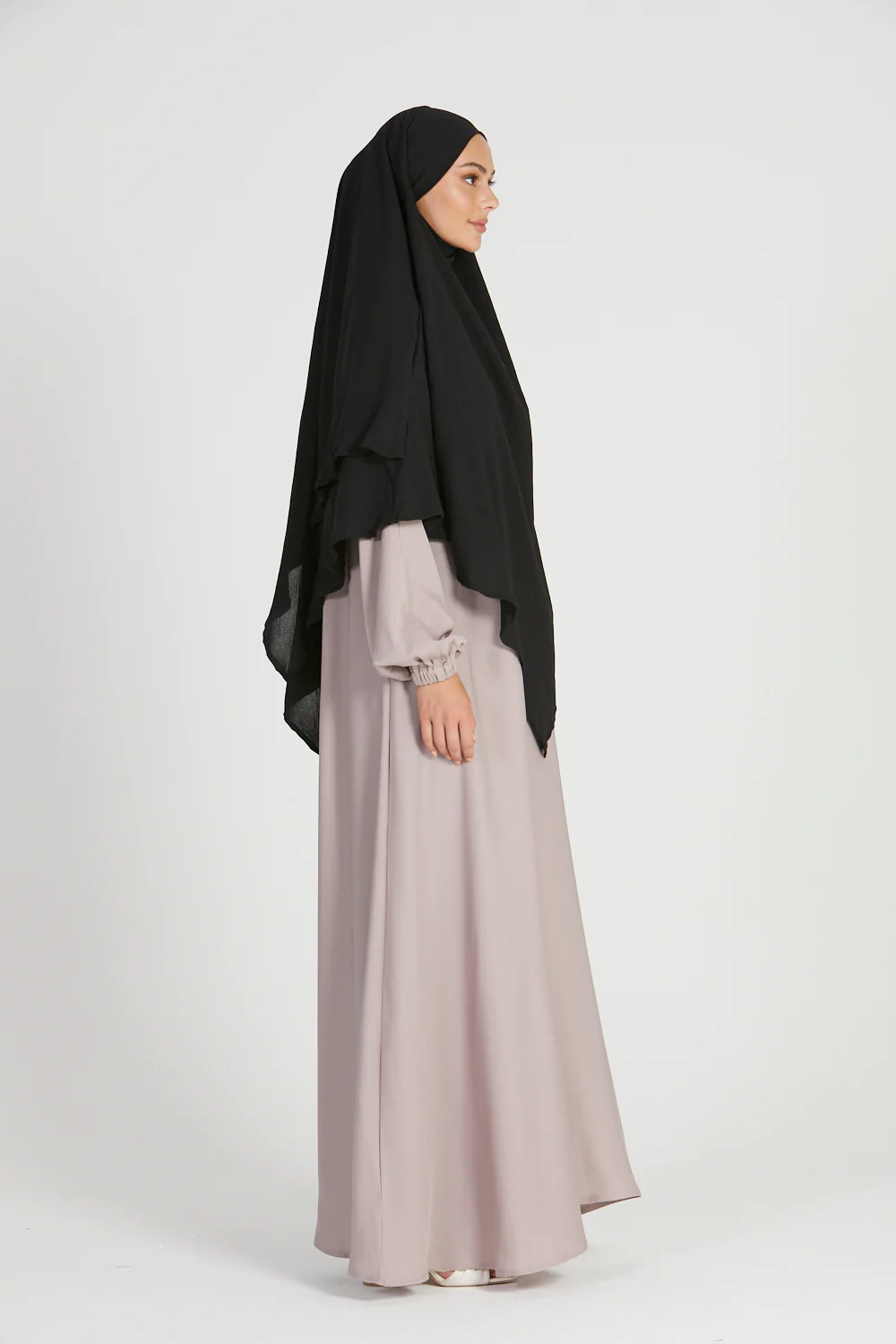 Two Layer Khimar - Black - Image 6