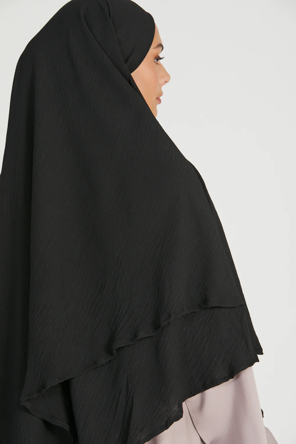 Two Layer Khimar - Black - Image 8