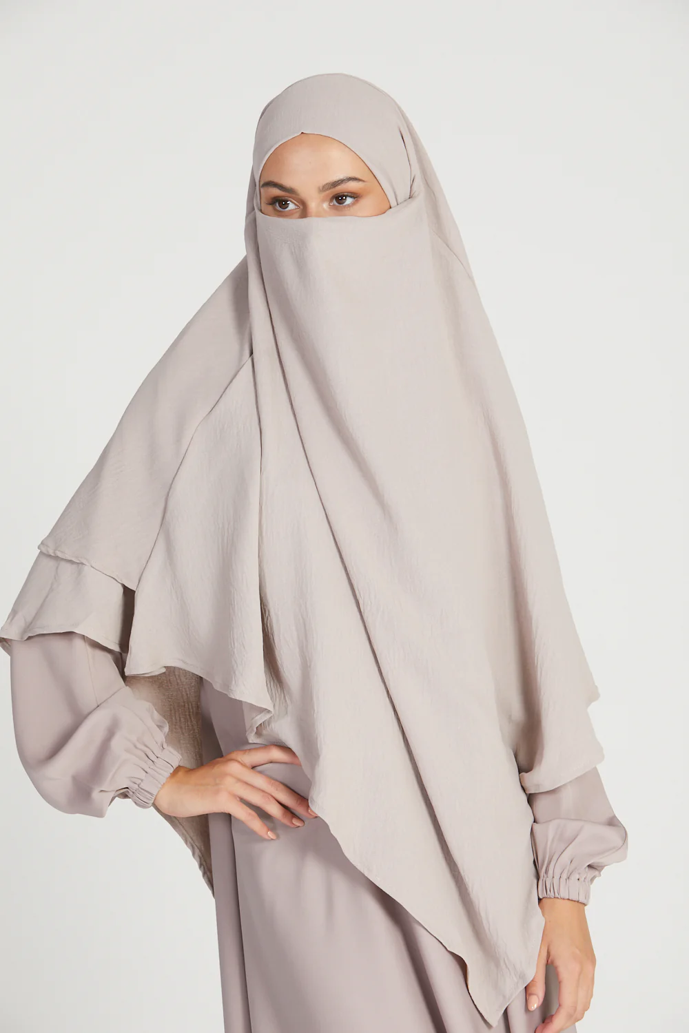 Two Layer Khimar - Natural - Image 5