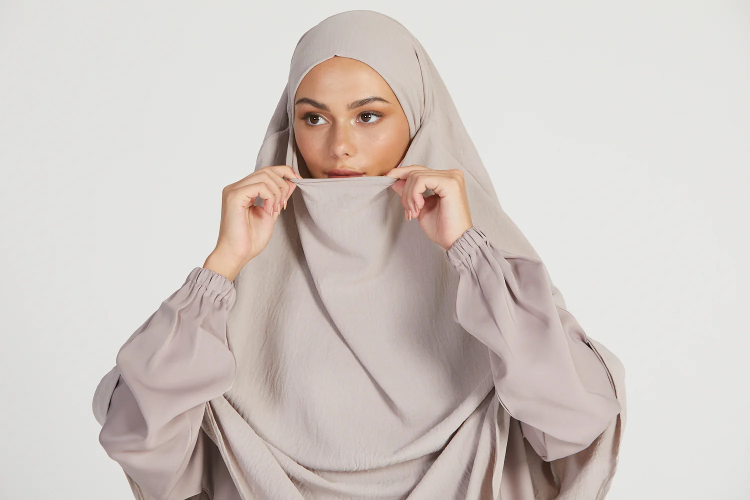 Two Layer Khimar - Natural - Image 6