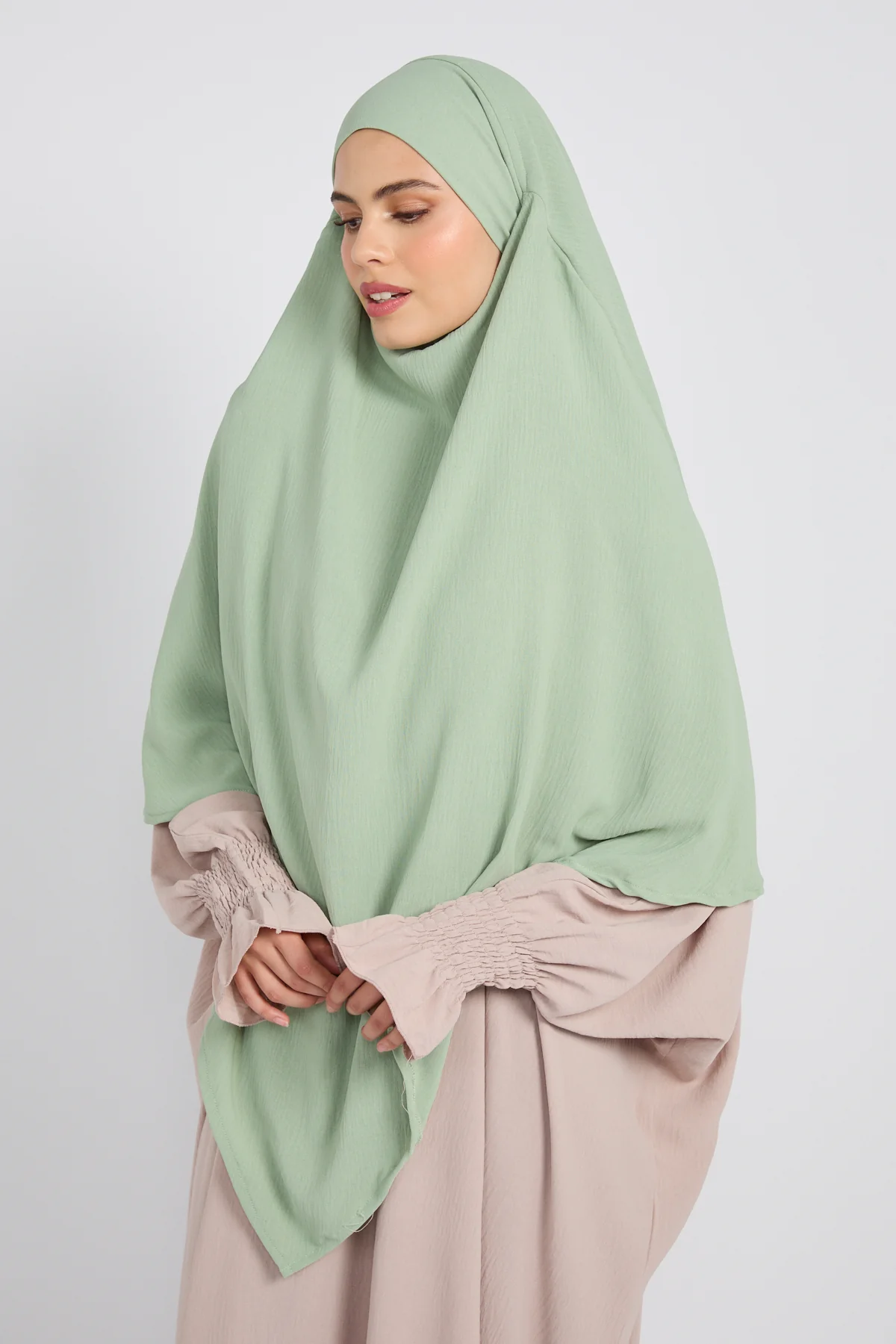 Two Layer Khimar - Sage