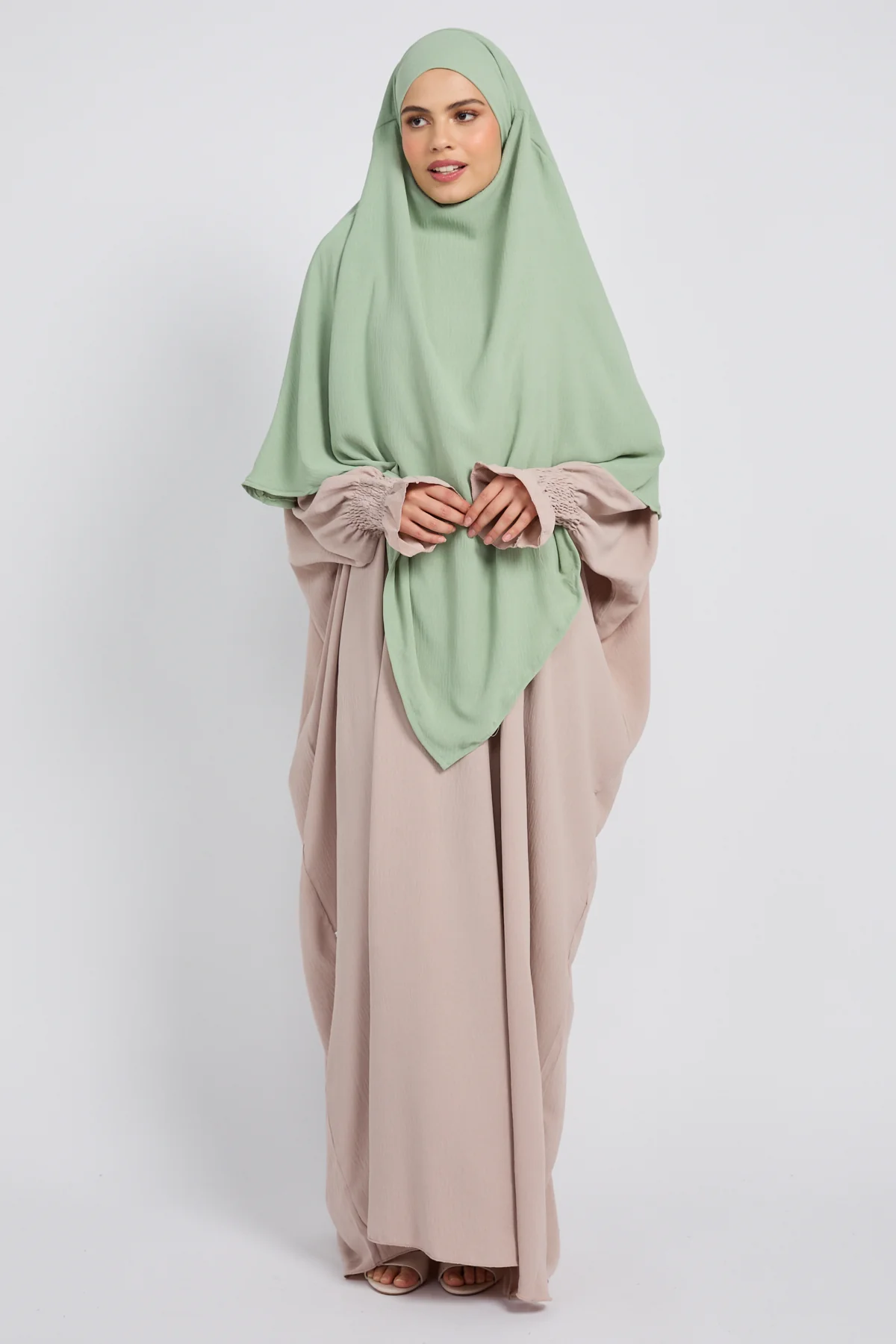 Two Layer Khimar - Sage - Image 3