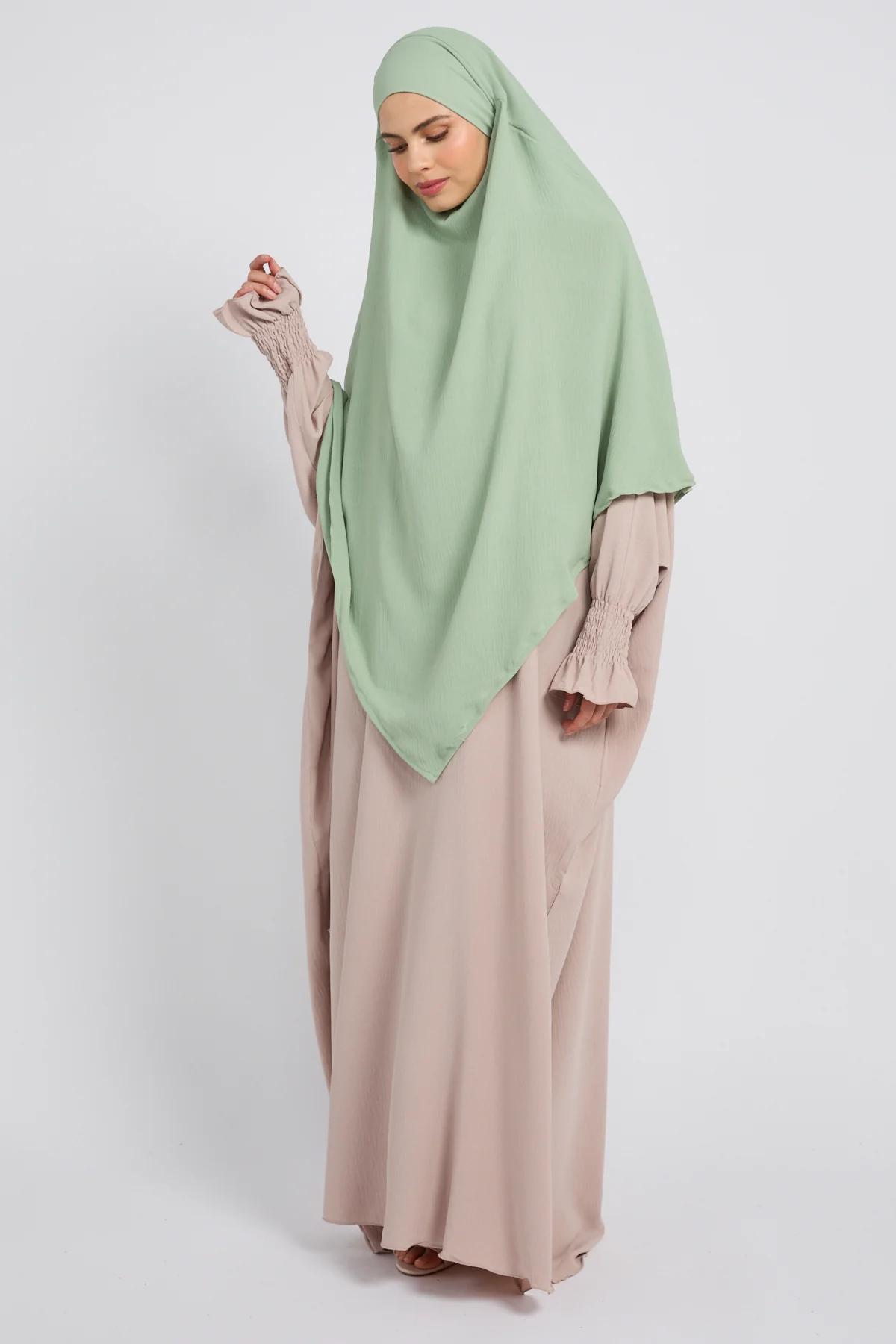 Two Layer Khimar - Sage - Image 4
