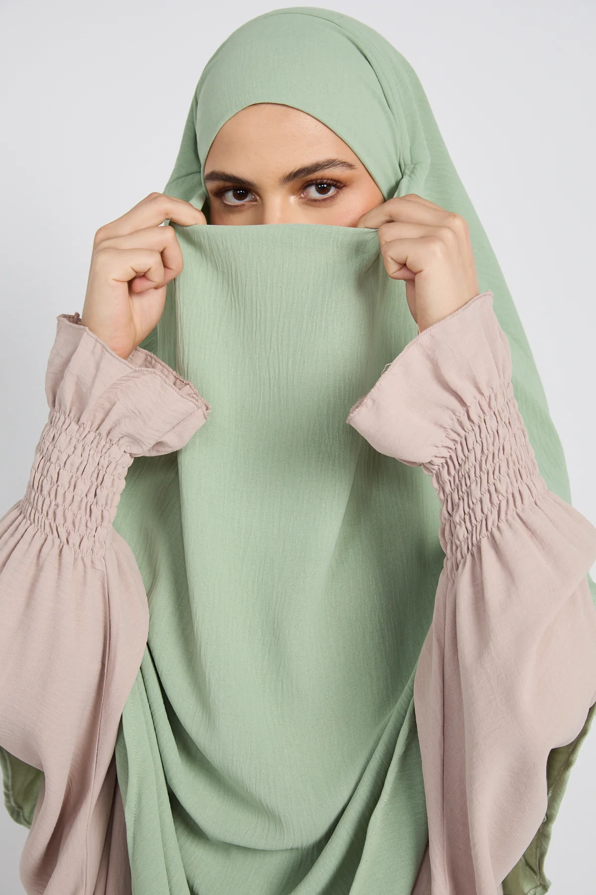 Two Layer Khimar - Sage - Image 5