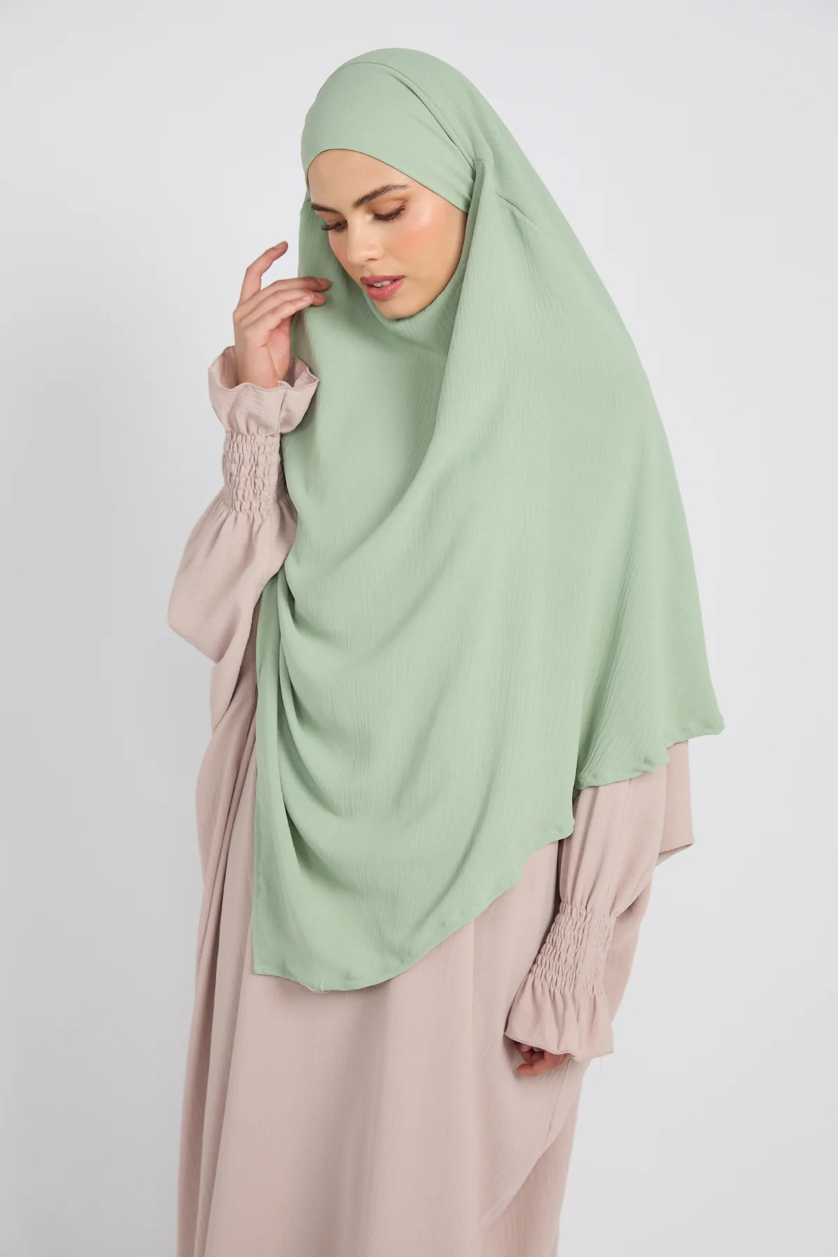 Two Layer Khimar - Sage - Image 6
