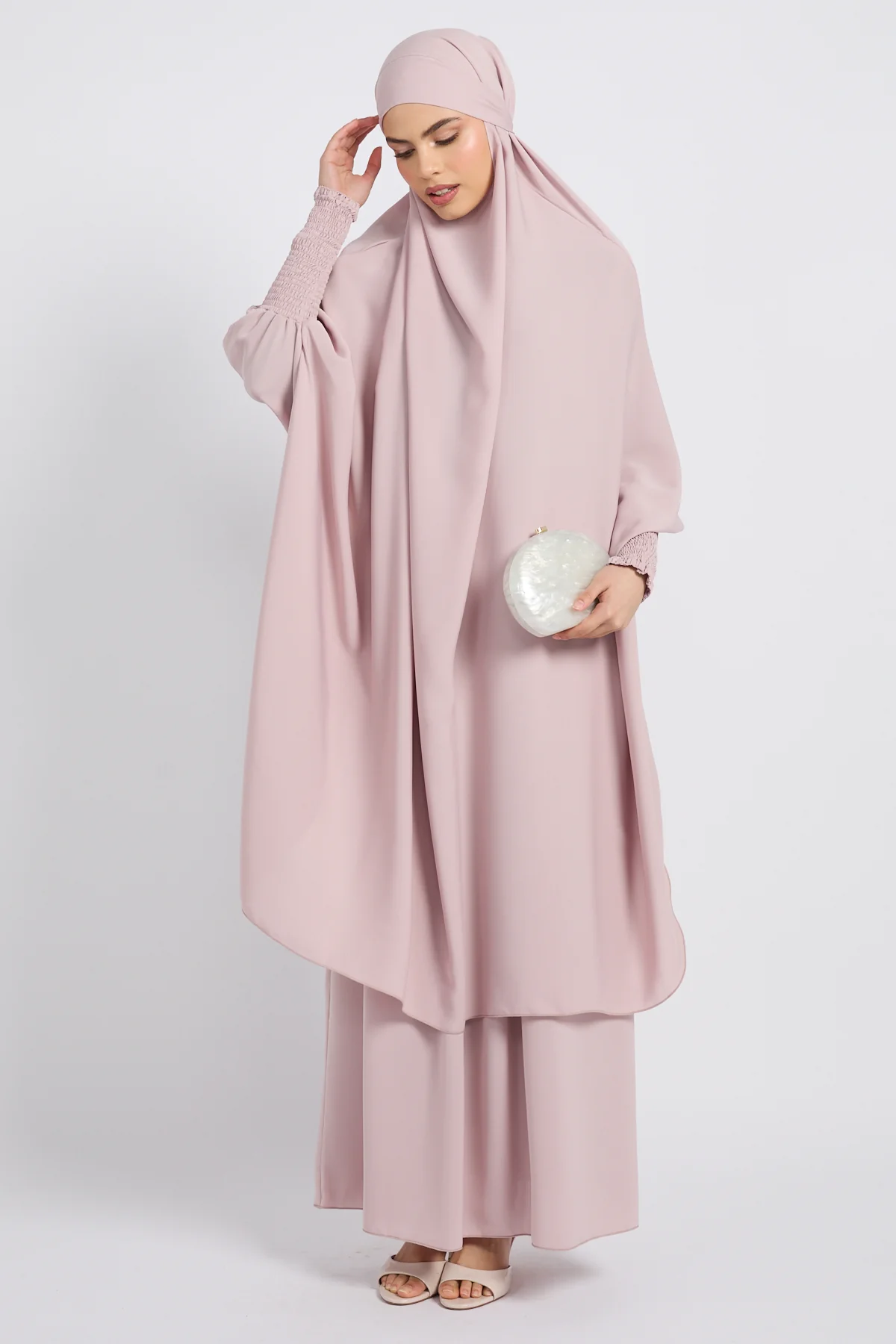 Two Piece Jilbab/ Prayer Set - Blush Nude