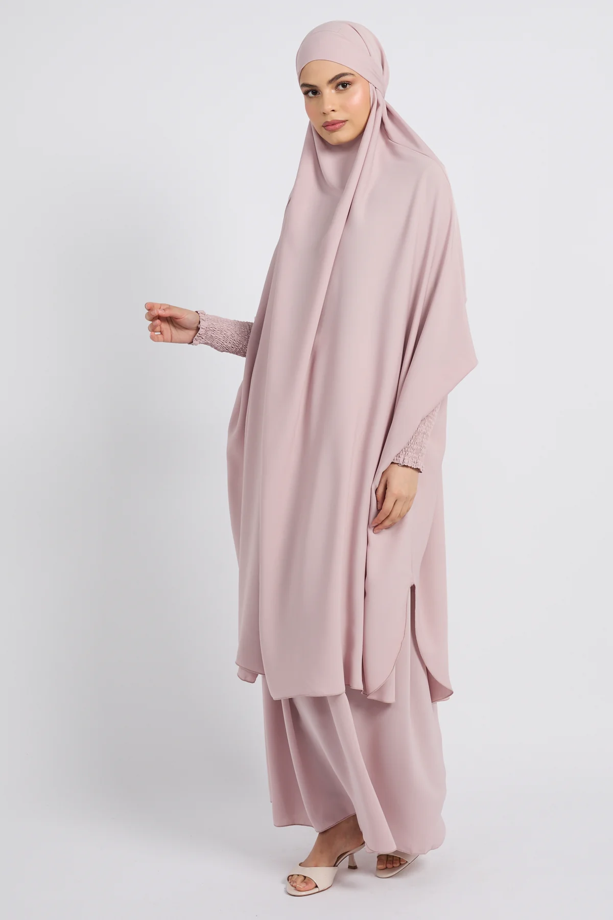 Two Piece Jilbab/ Prayer Set - Blush Nude - Image 4