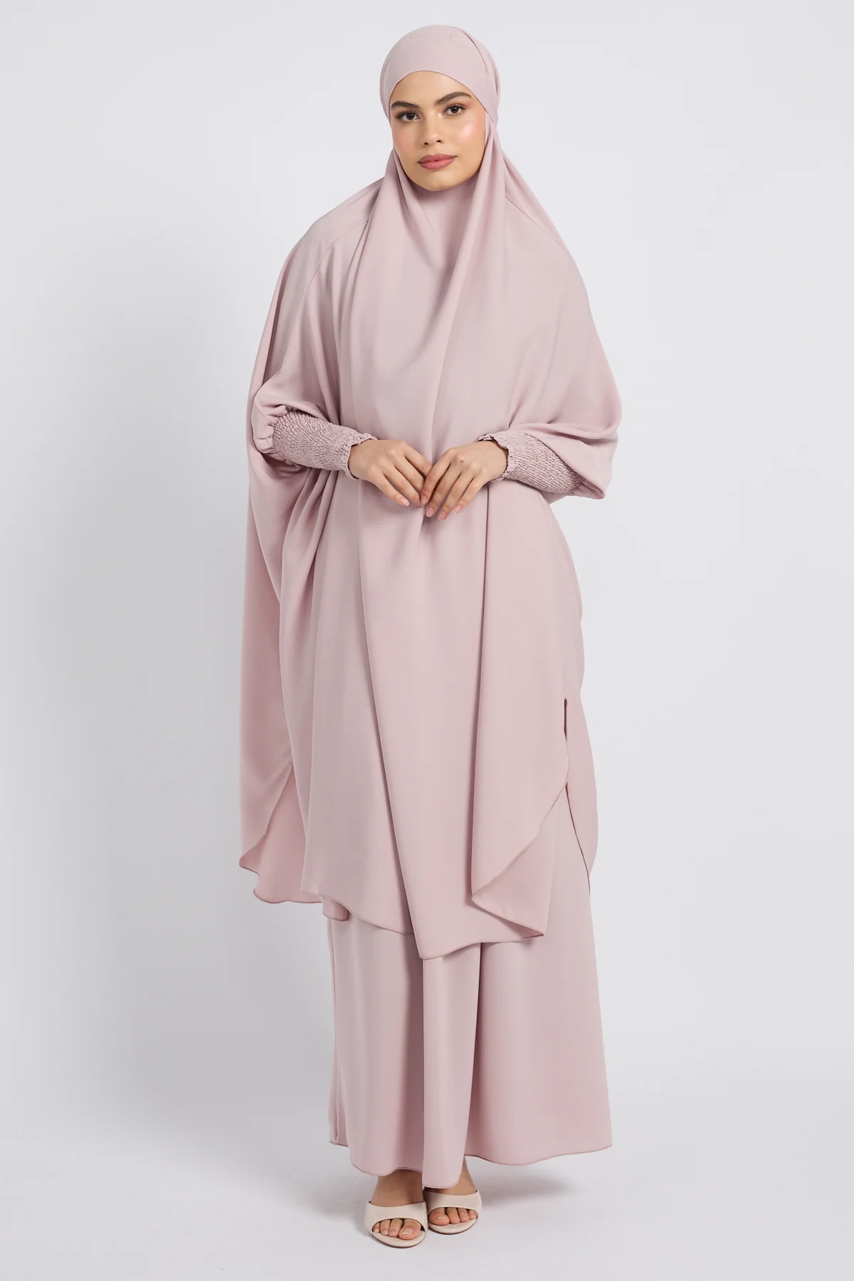 Two Piece Jilbab/ Prayer Set - Blush Nude - Image 8