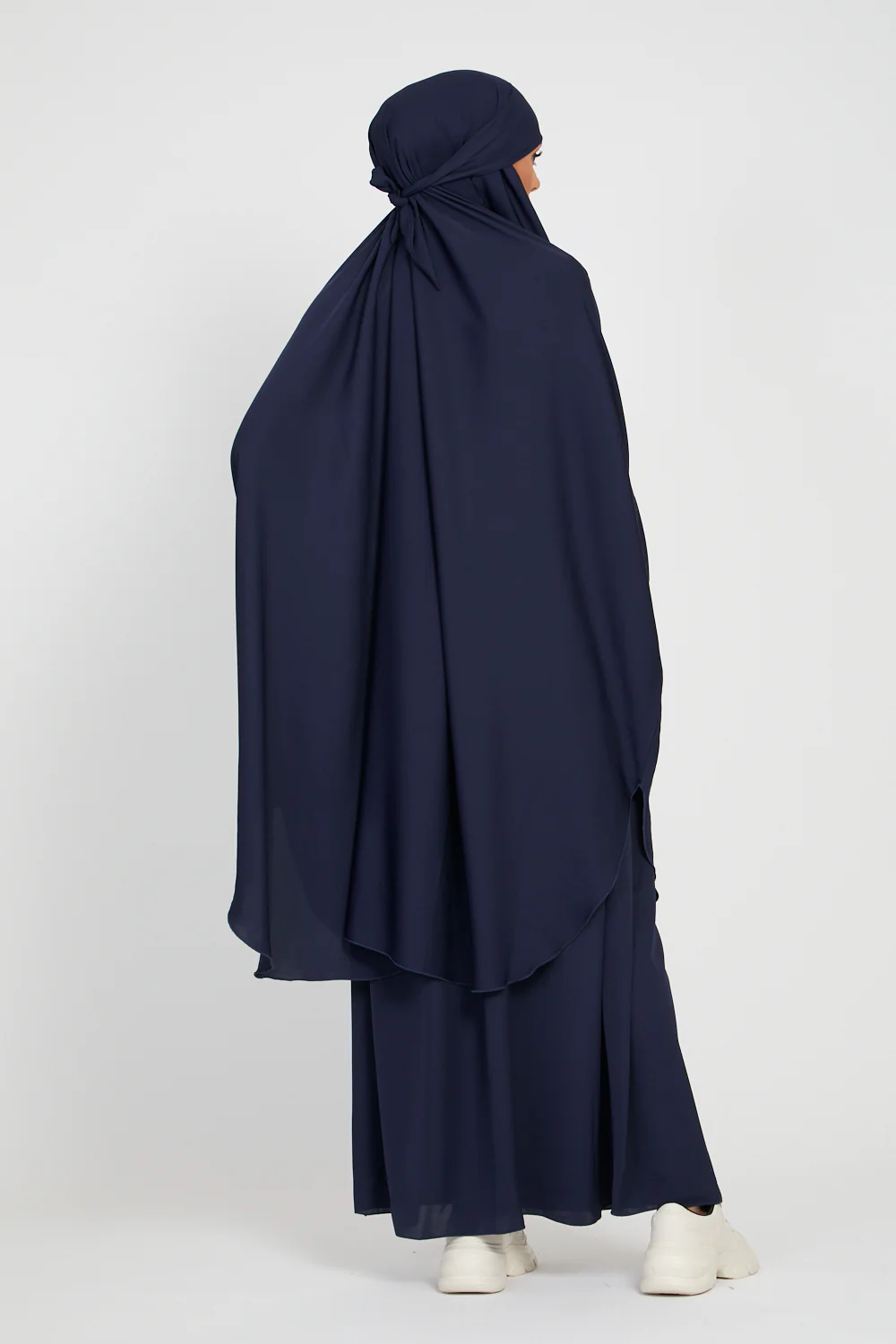 Two Piece Jilbab/ Prayer Set - Elasticated Cuff - Royal Navy - Image 6
