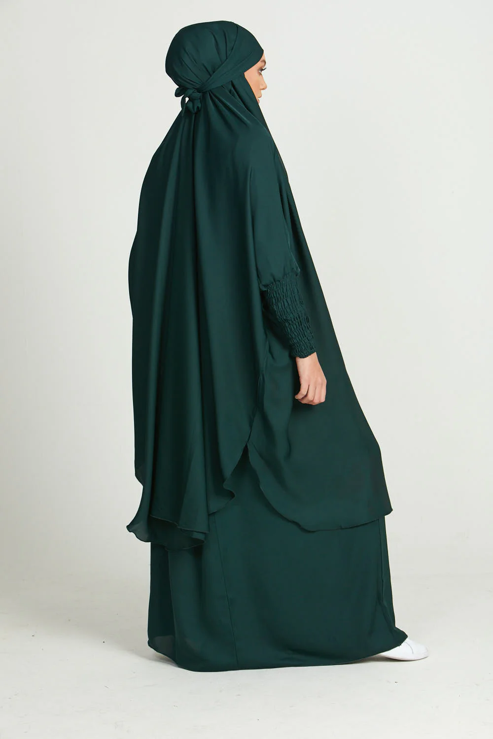Two Piece Jilbab/ Prayer Set - Forest Green - Image 6