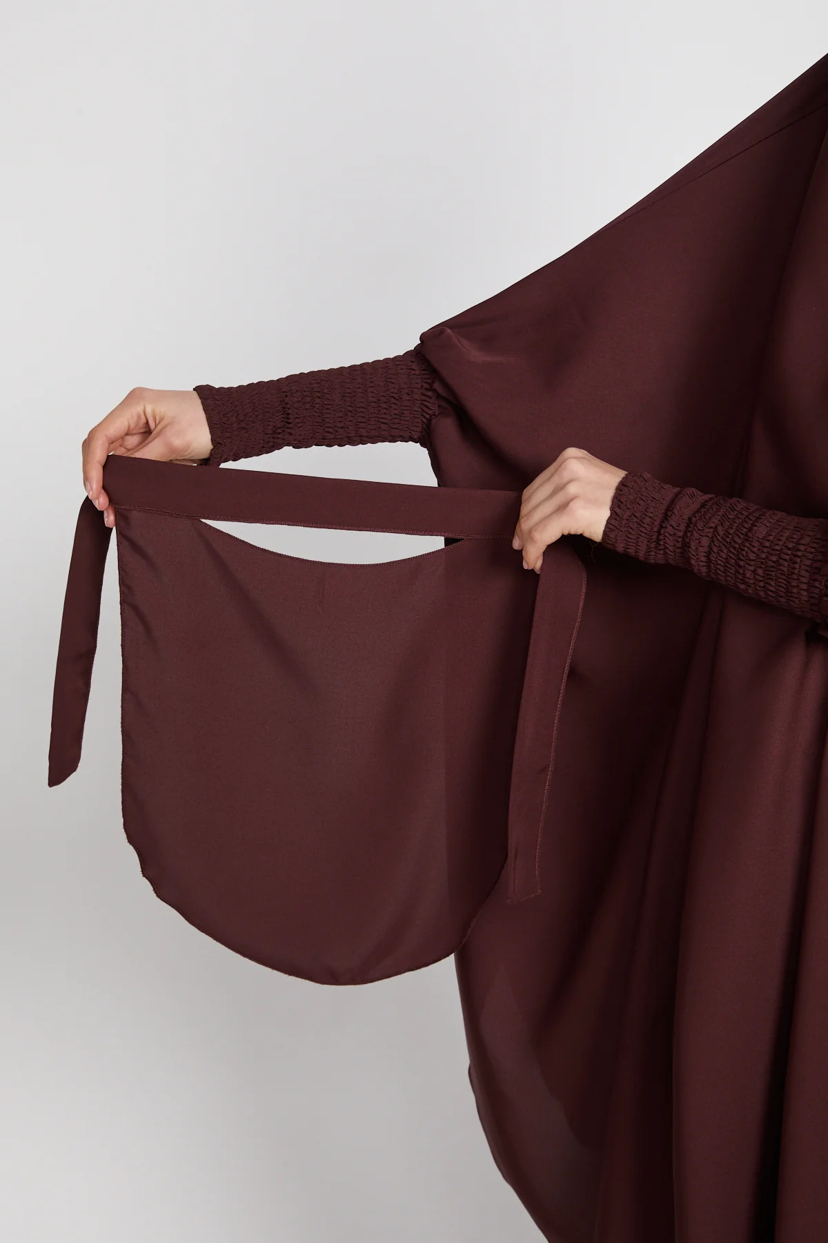 Two Piece Jilbab/Prayer Set with Pockets- Mahogany - Image 10