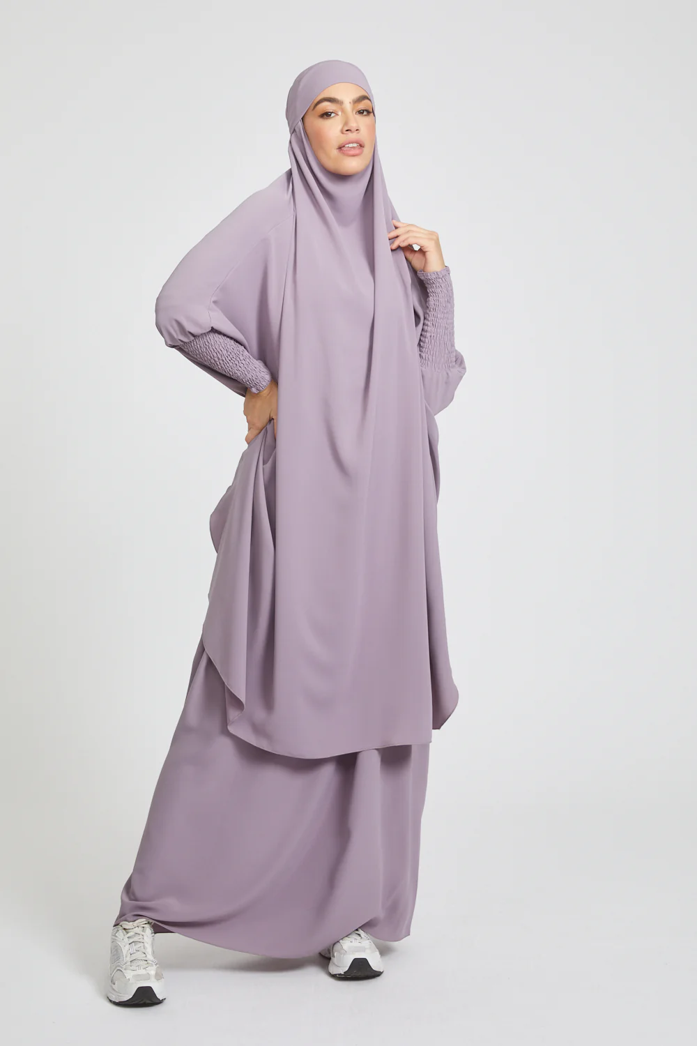 Two Piece Jilbab/ Prayer Set - Royal Lilac - Image 4