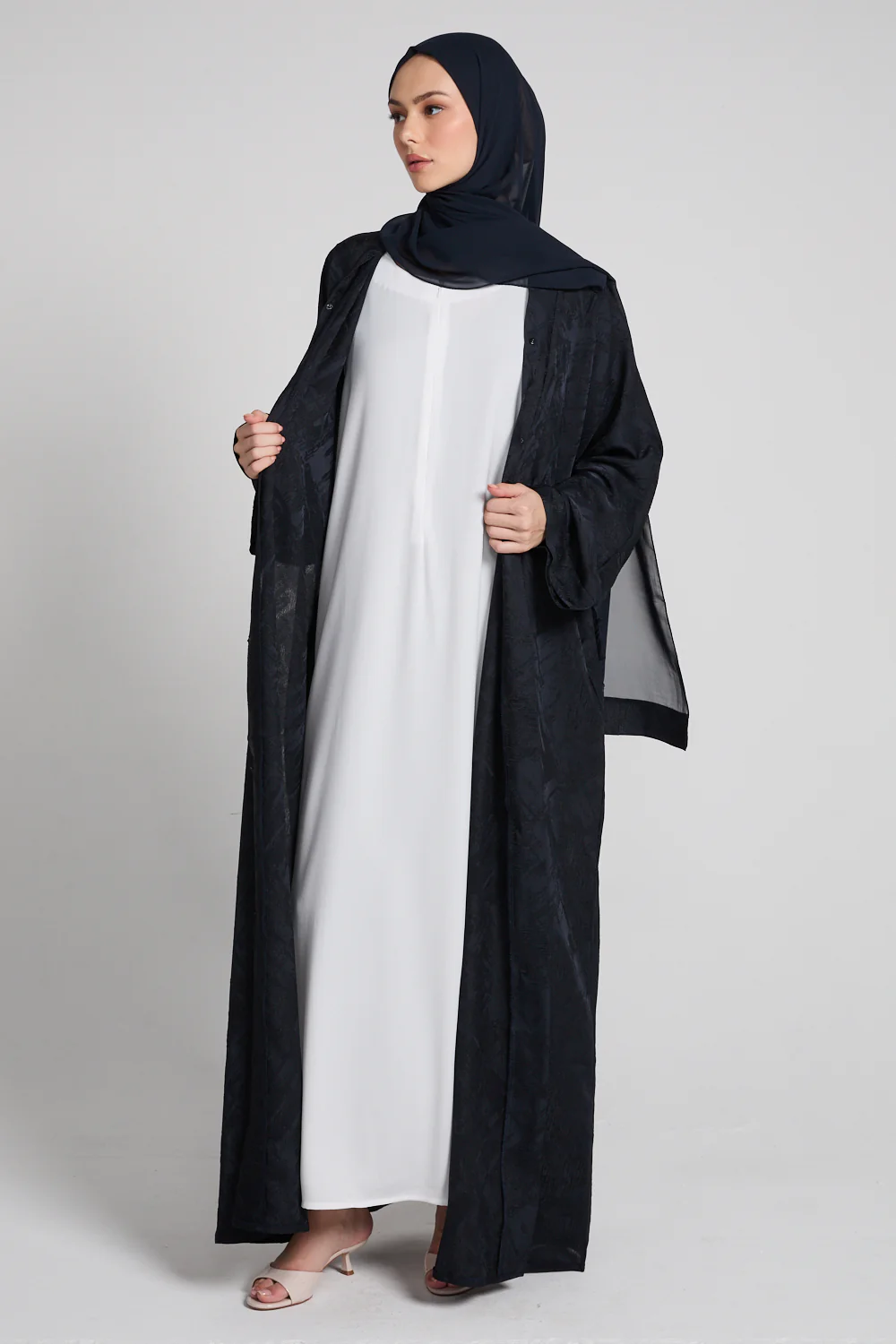 White Inner Slip Dress with Front Zip - SLEEVELESS - Image 3