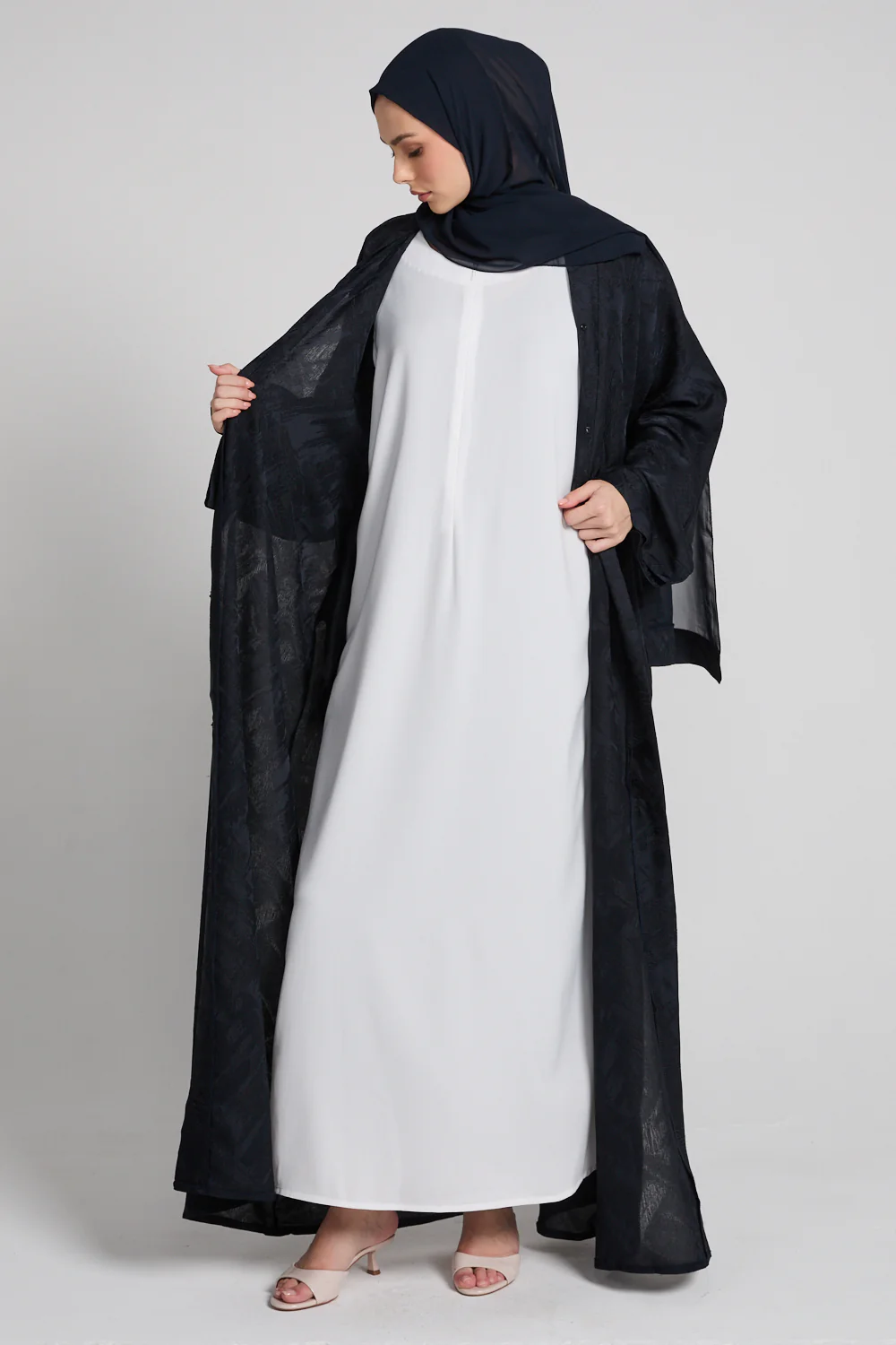 White Inner Slip Dress with Front Zip - SLEEVELESS - Image 4