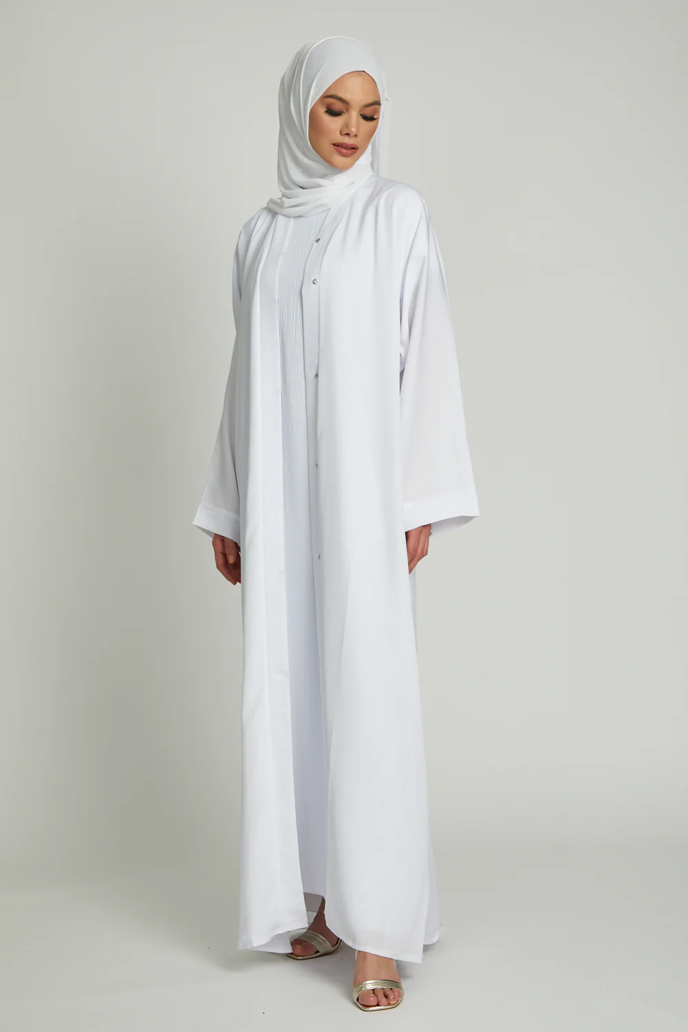 White Open Abaya - Image 3