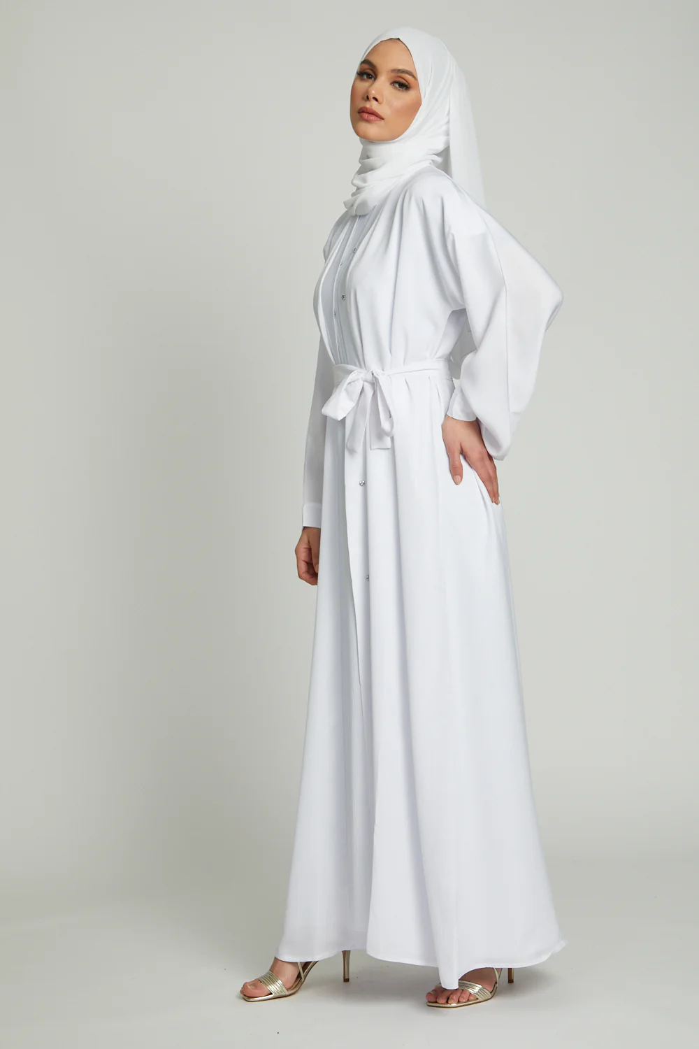 White Open Abaya - Image 5
