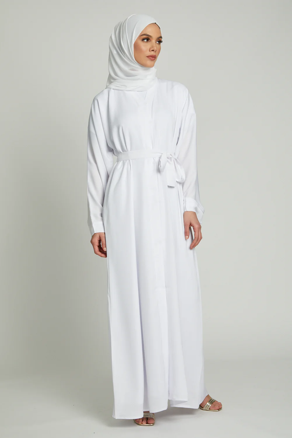 White Open Abaya - Image 7