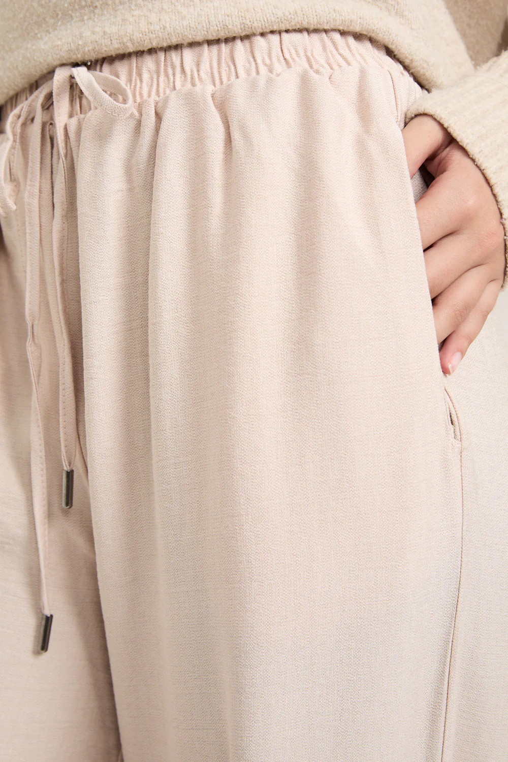 Wide Leg Trousers - Natural - Image 2