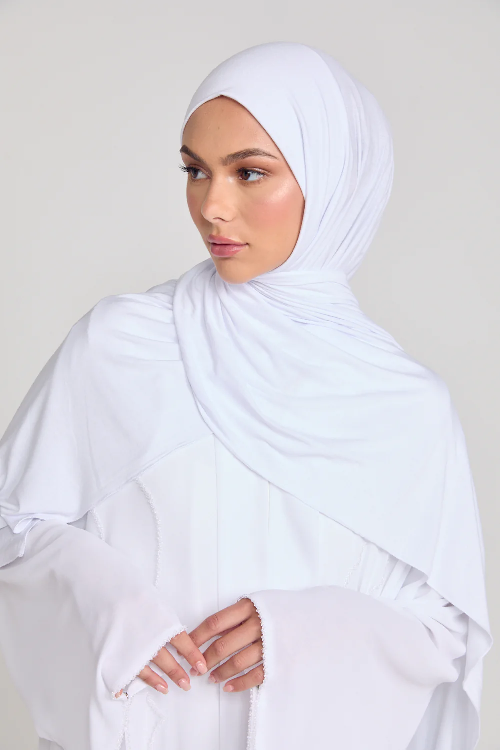 Winter White Jersey Hijab - Image 5